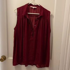 LOFT Cranberry Sleeveless Blouse